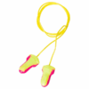 Laser Lite Disposable Corded Earplugs, Foam, Contoured-T Shape, NRR 32 dB, Magenta/Yellow, 100 Pairs